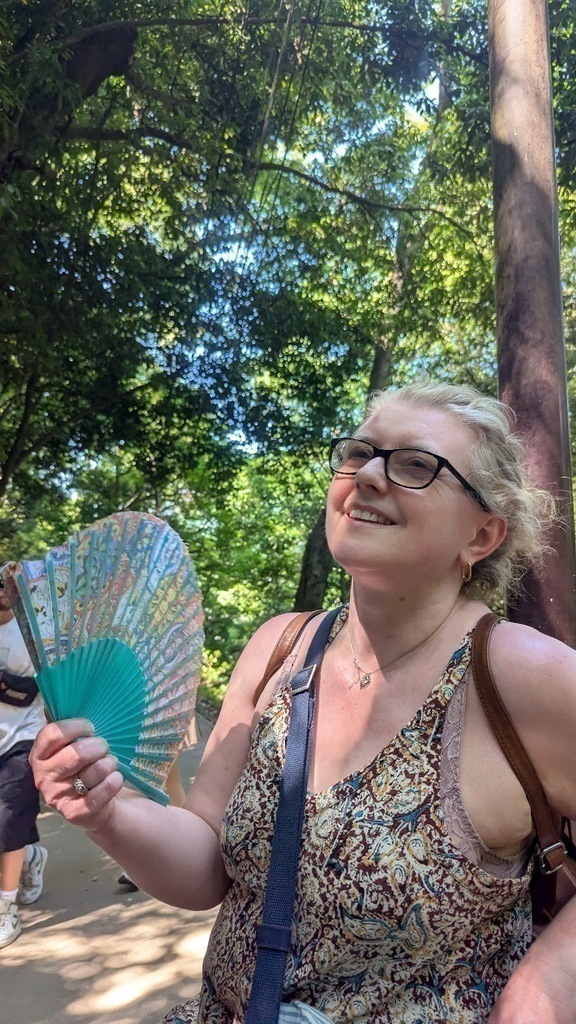 Maria trying to cool off during the short hike